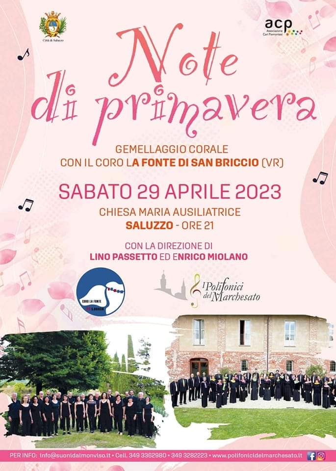 gemellaggio con il coro polifonico del marchesato di Saluzzo con il coro La Fonte di San Briccio